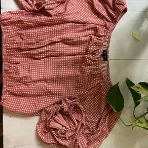 Miss Me pink and white crop blouse